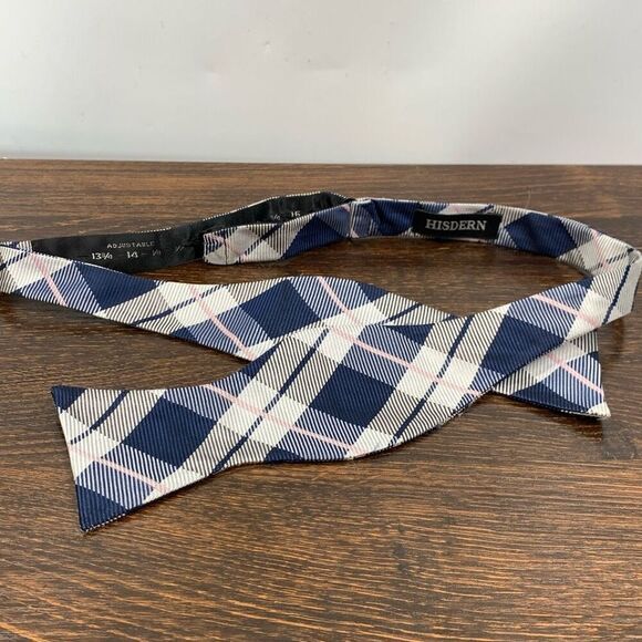 Hisdern Men's Plaid Allover Print Adjustable Bow Tie Multicolor NWOT - Picture 1 of 4